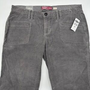 Old Navy Gray Corduroy Pants Womens 12 Regular Lowest Rise Stretch Straight Leg